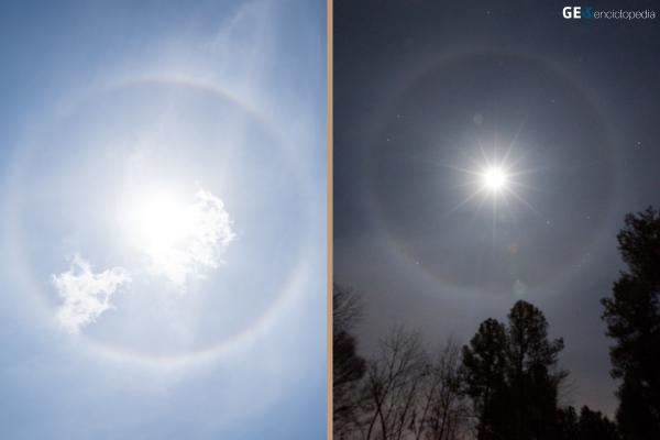 Fotometeoros: qué son y ejemplos - Halo solar y lunar