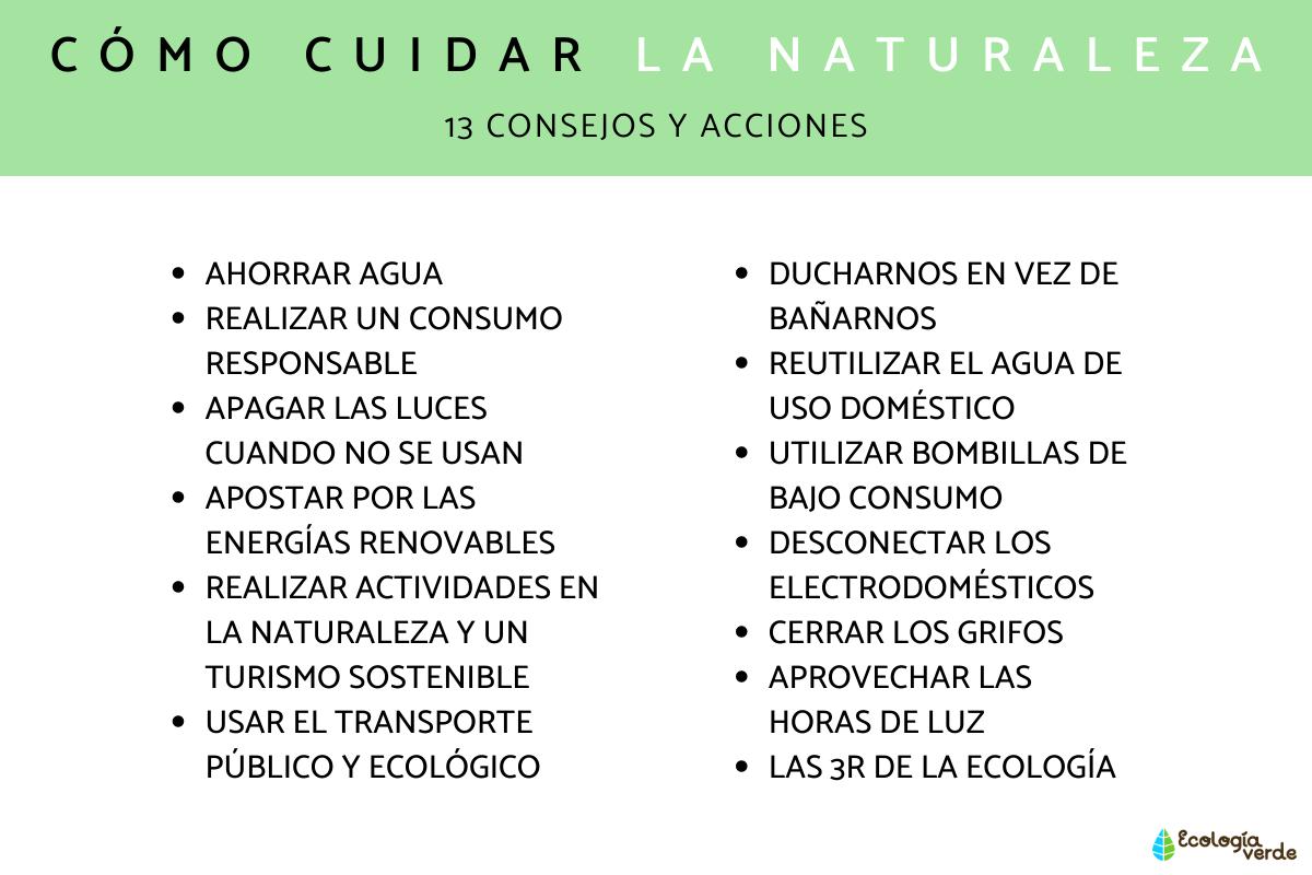 Cómo cuidar la naturaleza