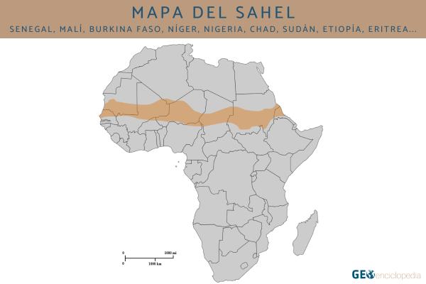 Sahel africano: qué es, países, clima, flora, fauna y conflicto actual - Mapa del Sahel: ¿dónde está ubicado?