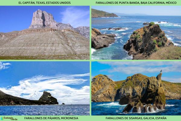 Farallones: qué son, cómo se forman y nombres - Nombres de farallones 