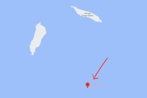 Volcán Tonga - Datos y mapa del volcán Tonga