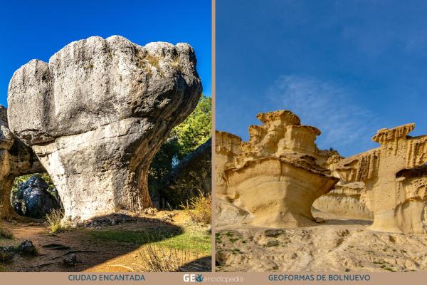 Rocas fungiformes: qué son y ejemplos - Ejemplos de rocas fungiformes