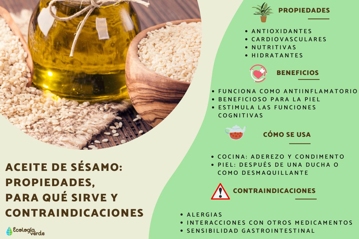 Aceite de sésamo: propiedades, para qué sirve y contraindicaciones