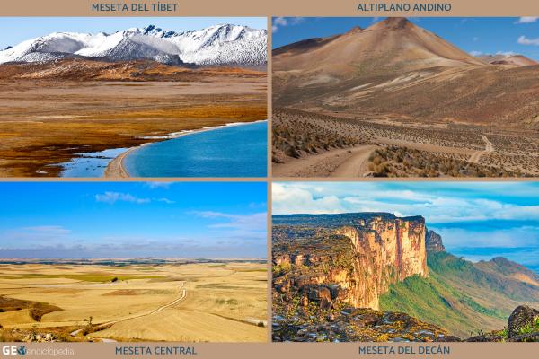 Meseta: qué es, formación y ejemplos -  Ejemplos de mesetas