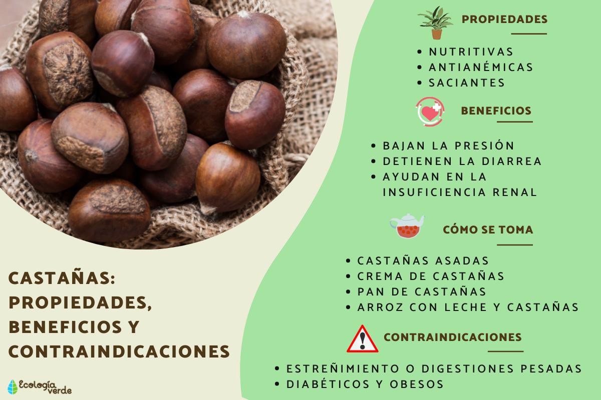 Castañas: propiedades, beneficios y contraindicaciones