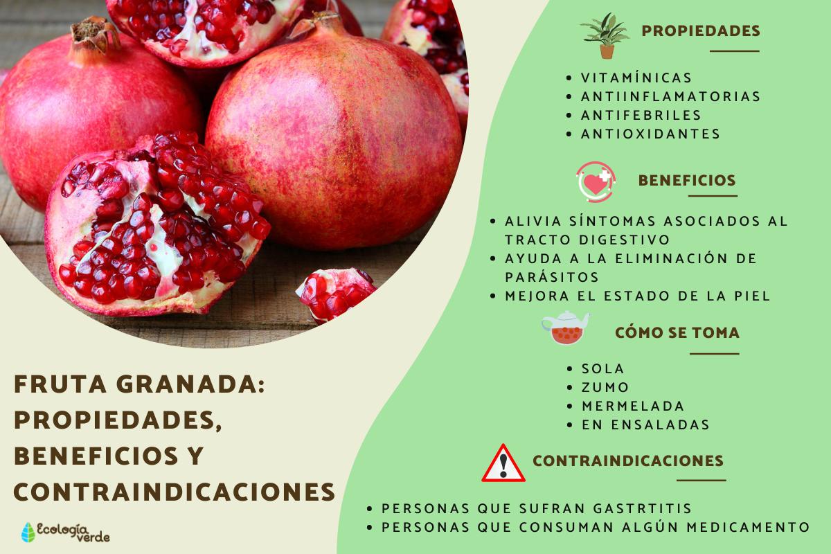 Fruta granada: propiedades, beneficios y contraindicaciones
