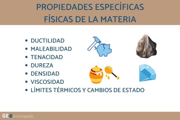 Propiedades específicas de la materia - Propiedades específicas físicas de la materia