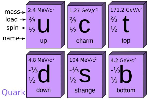 Quarks: qué son, descubrimiento y tipos - Tipos de quarks