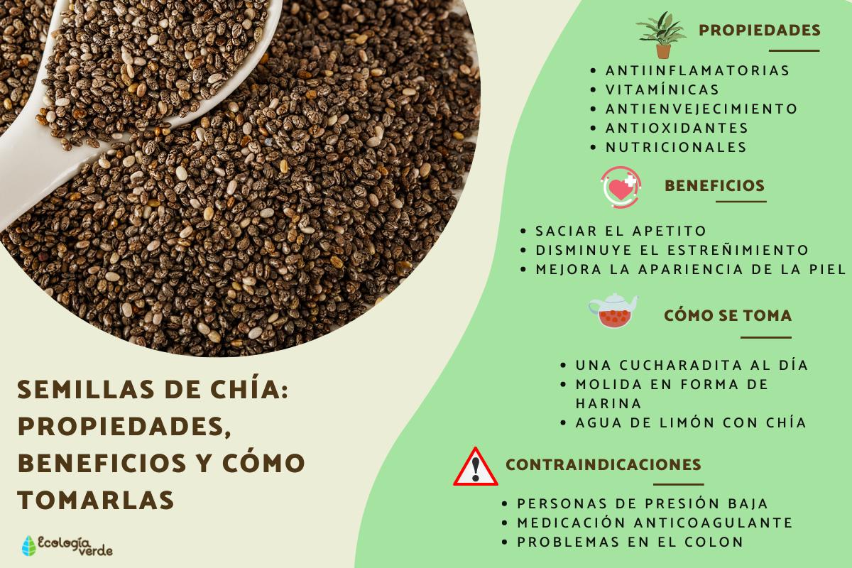Semillas de chía: propiedades, beneficios y cómo tomarlas