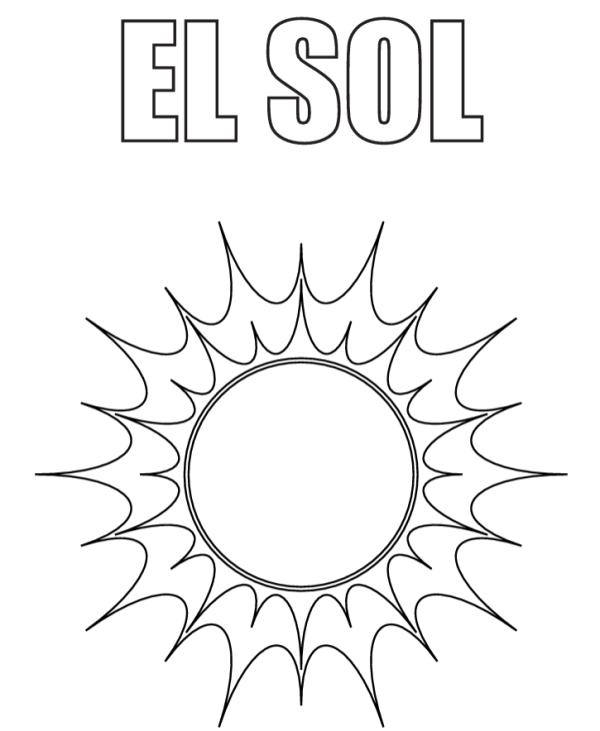 El Sol para Colorear - Imagen para colorear el Sol