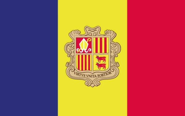 Banderas de países del mundo con nombres - Andorra