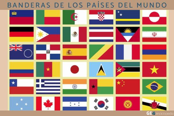 Banderas de países del mundo con nombres