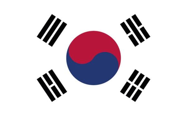 Banderas de países del mundo con nombres - Corea del Sur