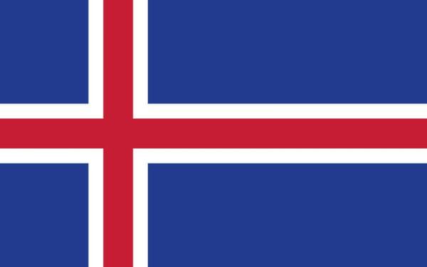 Banderas de países del mundo con nombres - Islandia
