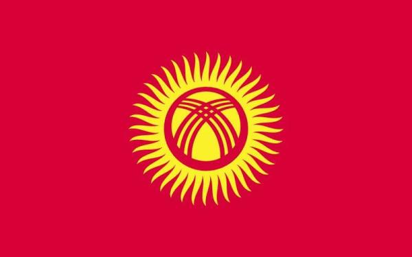 Banderas de países del mundo con nombres - Kirguistán