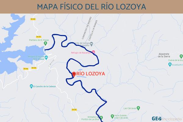 Río Lozoya - Mapa del río Lozoya