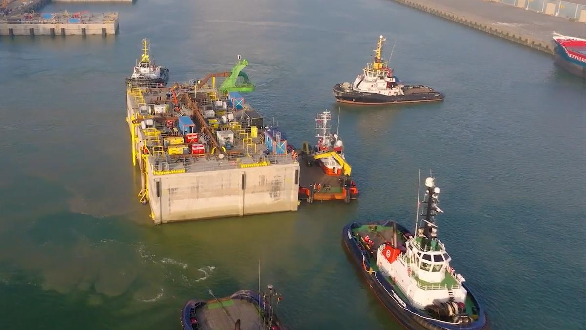 Bélgica hunde en el mar del Norte 23 bloques de hormigón de 22.000 toneladas: así será la primera isla energética del mundo