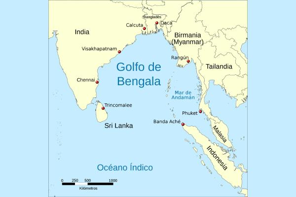 Golfo: qué es y ejemplos - Golfo de Bengala