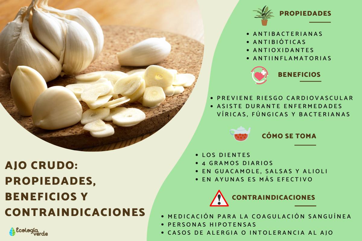 Ajo crudo: propiedades, beneficios y contraindicaciones