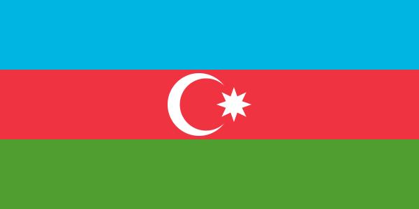 Banderas de Europa con nombres y capitales - Azerbaiyán - Bakú