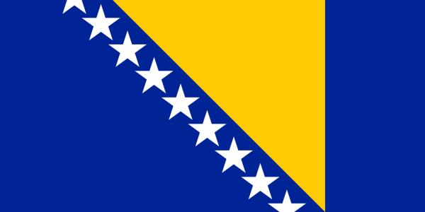 Banderas de Europa con nombres y capitales - Bosnia y Herzegovina - Sarajevo