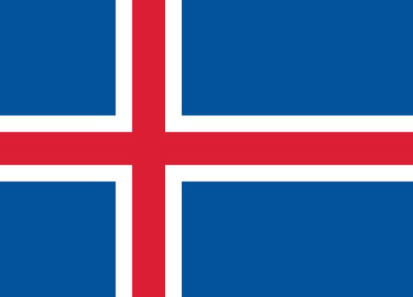Banderas de Europa con nombres y capitales - Islandia - Reikiavik