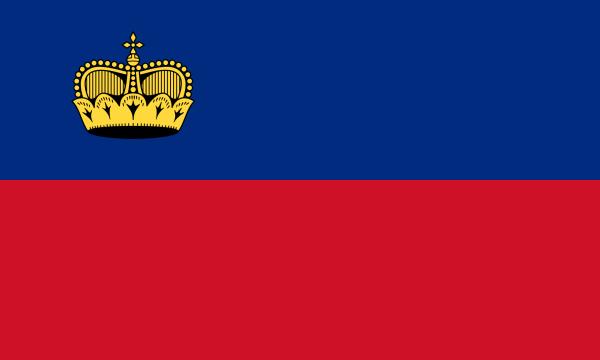 Banderas de Europa con nombres y capitales - Liechtenstein - Vaduz