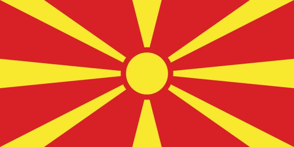 Banderas de Europa con nombres y capitales - Macedonia del Norte - Skopie