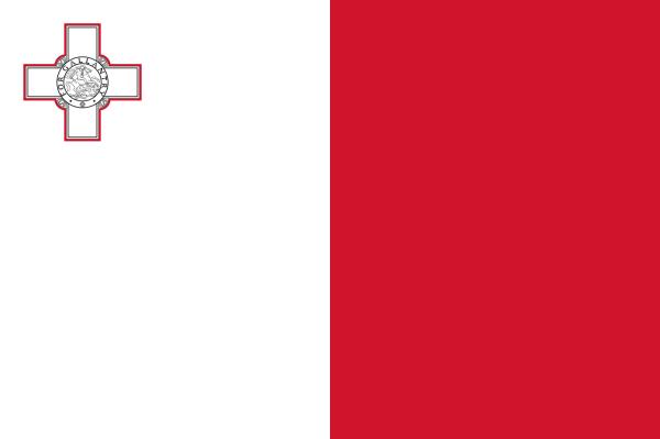 Banderas de Europa con nombres y capitales - Malta - La Valeta
