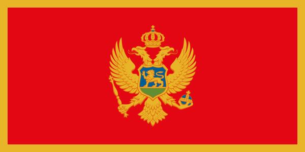 Banderas de Europa con nombres y capitales - Montenegro - Podgorica