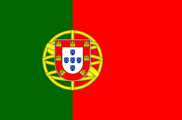 Banderas de Europa con nombres y capitales - Portugal - Lisboa