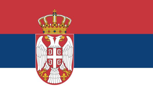 Banderas de Europa con nombres y capitales - Serbia - Belgrado