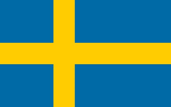 Banderas de Europa con nombres y capitales - Suecia - Estocolmo