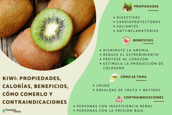 Kiwi: propiedades, calorías, beneficios, cómo comerlo y contraindicaciones