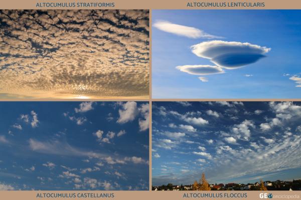 Altocúmulos: qué son, cómo se forman, tipos y significado - Tipos de altocúmulos