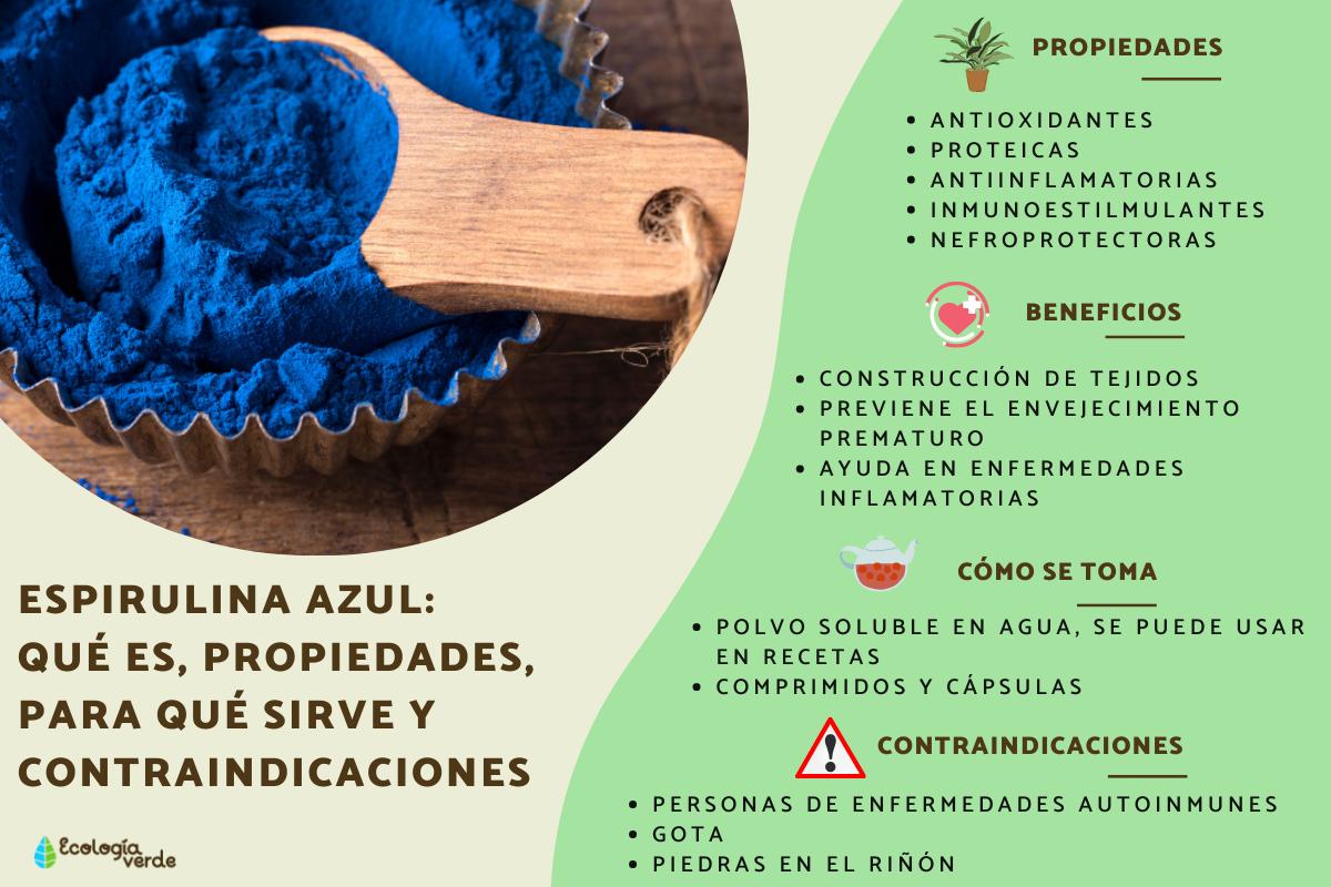 Espirulina azul: qué es, propiedades, para qué sirve y contraindicaciones