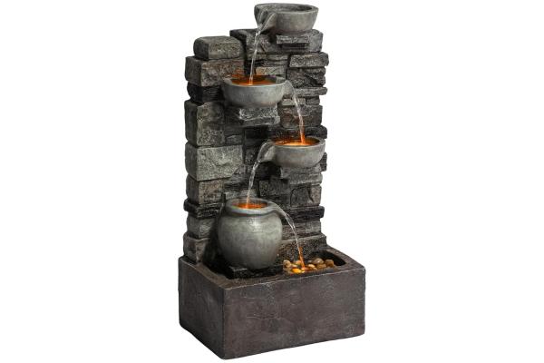 Las mejores fuentes de piedra para jardín baratas - Fuente de jardín Teamson Home