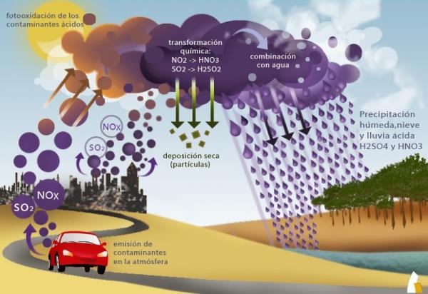 Lluvia ácida: qué es, causas y consecuencias - Cómo se produce la lluvia ácida 