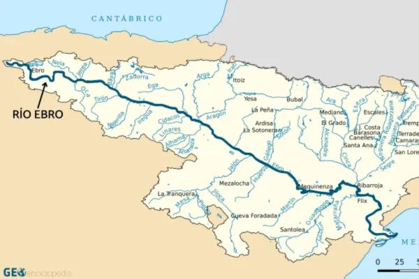 Afluentes del Ebro - ¿Cómo es el mapa con los afluentes del río Ebro? Conoce la red hidrográfica