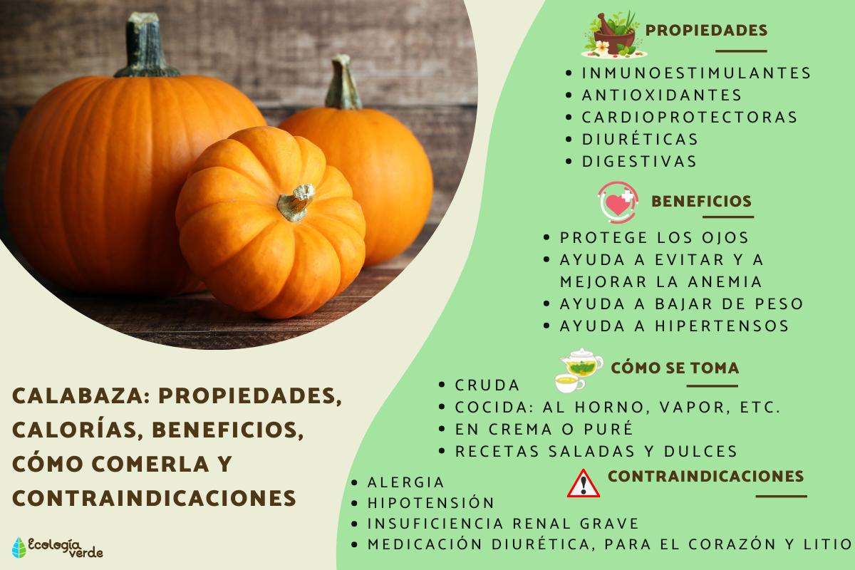 Calabaza: propiedades, calorías, beneficios, cómo comerla y contraindicaciones