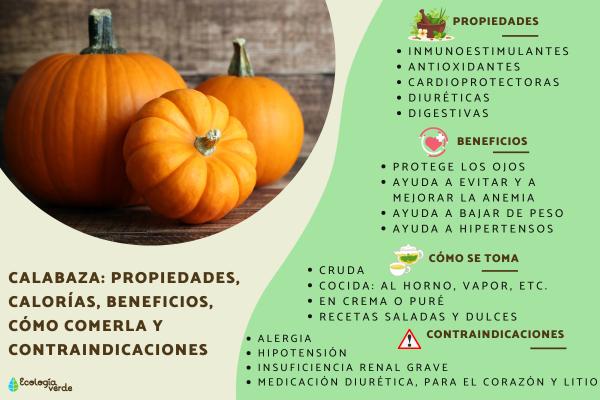 Calabaza: propiedades, calorías, beneficios, cómo comerla y contraindicaciones