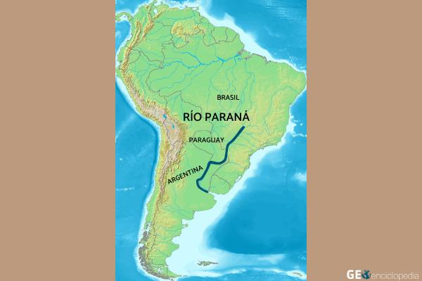 Río Paraná - Mapa del río Paraná