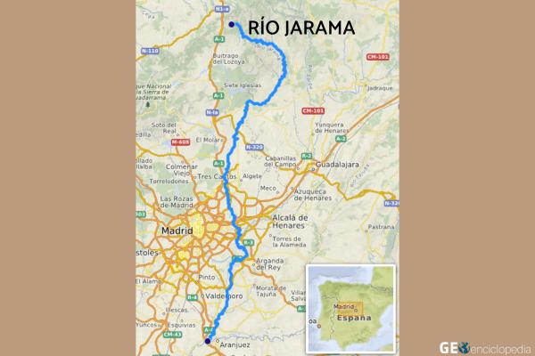 Río Jarama - Mapa del río Jarama