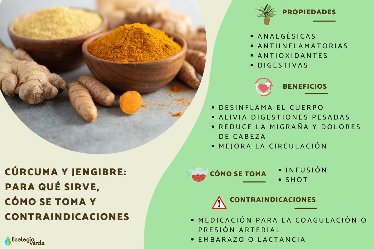 Cúrcuma y jengibre: para qué sirve, cómo se toma y contraindicaciones
